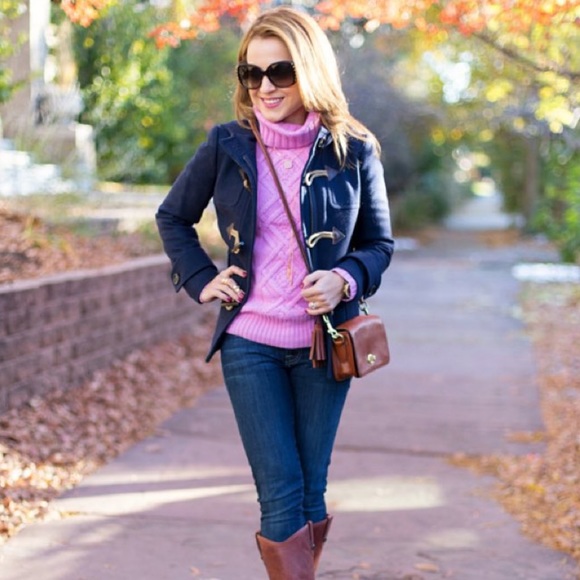 J. Crew Sweaters - J.Crew Cambridge Cable Turtleneck Sweater in Pink